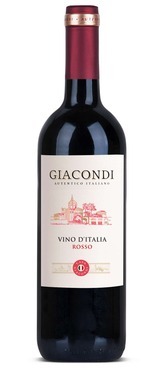 GIACONDI VINO DA ITALIA ROSSO TINTO MEIO SECO 12 abv 750ML